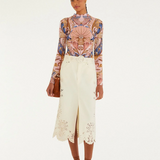 Farm Rio Jersey Blouse - Sea Garden Scarf Soft Pink