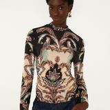 Farm Rio Jersey Blouse - Tapestry Dream Blouse