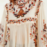 Farm Rio Long Sleeve Blouse - Berry Garden Cream