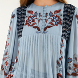 Farm Rio Long Sleeve Blouse - Marcelle Soft Blue