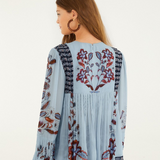 Farm Rio Long Sleeve Blouse - Marcelle Soft Blue