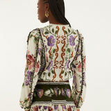 Farm Rio Long Sleeve Blouse - Rococo Flowers Cream