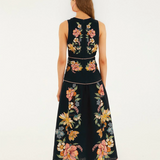 Farm Rio Maira Floral Dark Blue Midi Dress