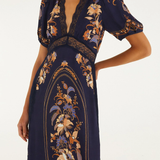 Farm Rio Maxi Dress - Lara Navy Blue