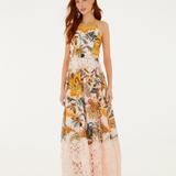 Farm Rio Maxi Dress - Ligia Floral Light Pink Lace