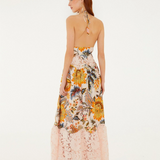 Farm Rio Maxi Dress - Ligia Floral Light Pink Lace
