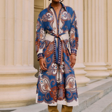 Farm Rio Midi Dress - Arabesque Scarf Blue