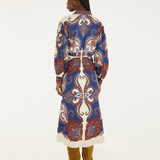 Farm Rio Midi Dress - Arabesque Scarf Blue