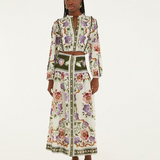 Farm Rio Midi Skirt - Rococo Flowers Cream