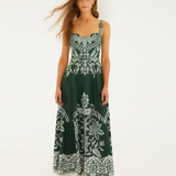Farm Rio Miranda Maxi Dress - Dark Green
