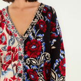 Farm Rio Mixed Valentina V Neck Knit Cardigan - Black