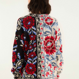 Farm Rio Mixed Valentina V Neck Knit Cardigan - Black