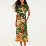 Farm Rio Oriental garden Multicolour Short Sleeve Maxi Dress
