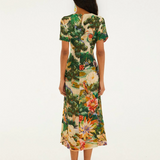 Farm Rio Oriental garden Multicolour Short Sleeve Maxi Dress
