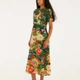 Farm Rio Oriental garden Multicolour Short Sleeve Maxi Dress