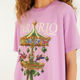 Farm Rio Paris Carousel Relaxed T-shirt - Lilac