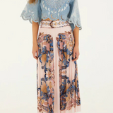 Farm Rio Sea Garden Scarf Soft Pink Maxi Skirt