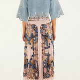 Farm Rio Sea Garden Scarf Soft Pink Maxi Skirt