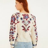 Farm Rio Short Sleeve Blouse - Malu Winter White