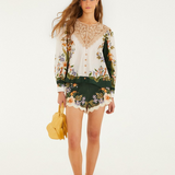 Farm Rio Short Sleeve Blouse - Nature Sand