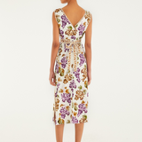 Farm Rio Sleeveless Midi Dress - Grape Garden Cream