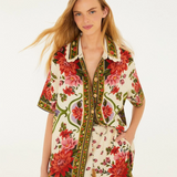 Farm Rio Wonder Rio Sand Shorts  - Floral Paula Black