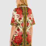 Farm Rio Wonder Rio Sand Uni Shirt - Floral Paula Black