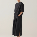 Foemina Aimee Top - Black Cotton Tencel