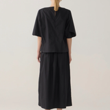 Foemina Aimee Top - Black Cotton Tencel
