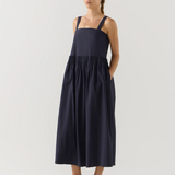 Foemina Cordelia Dress - Navy Seersucker