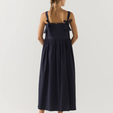 Foemina Cordelia Dress - Navy Seersucker