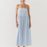 Foemina Cordelia Dress - Powder Blue Seersucker