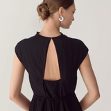 Foemina Faith Dress - Black Textured Viscose