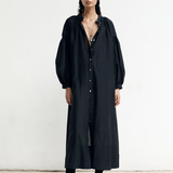Foemina Leilani Dress - Black Cotton Silk