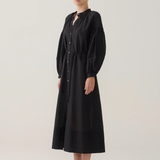 Foemina Leilani Dress - Black Cotton Silk
