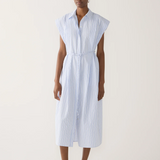 Foemina Mona Dress - Blue Stripe Seersucker