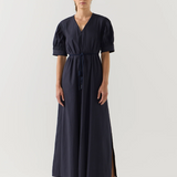 Foemina Scottie Dress - Navy Seersucker