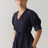 Foemina Scottie Dress - Navy Seersucker