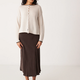 Francie Doll's Trimmed Reversible Cardigan - Ivory/Black Trim
