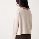 Francie Doll's Trimmed Reversible Cardigan - Ivory/Black Trim