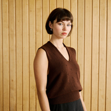 Francie Glimmer Lace Vest - Chestnut