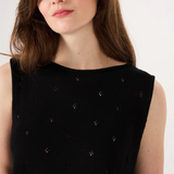 Francie Posy Cotton Top - Black