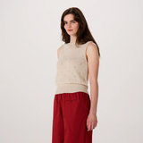 Francie Posy Cotton Top - Creme