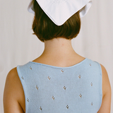 Francie Posy Cotton Top - Sky Blue
