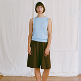 Francie Posy Cotton Top - Sky Blue