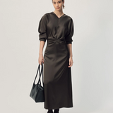 Gregory Long Sleeve Dorienne Dress - Truffle