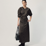 Gregory Long Sleeve Dorienne Dress - Truffle