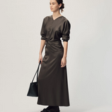 Gregory Long Sleeve Dorienne Dress - Truffle