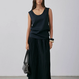 Gregory Pleated Dale Skirt - Black