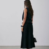 Gregory Pleated Dale Skirt - Black